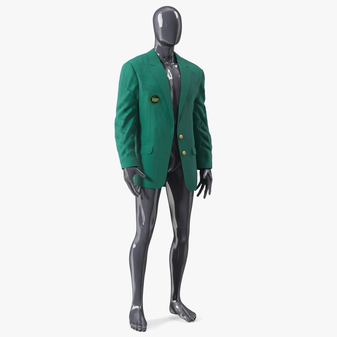 Golf Masters Green Jacket on Mannequin 3D model preview