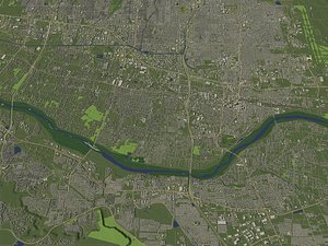 Albuquerque New Mexico USA in 20 km x 20 km - city and urban