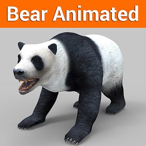 white bear panda animation 3D model