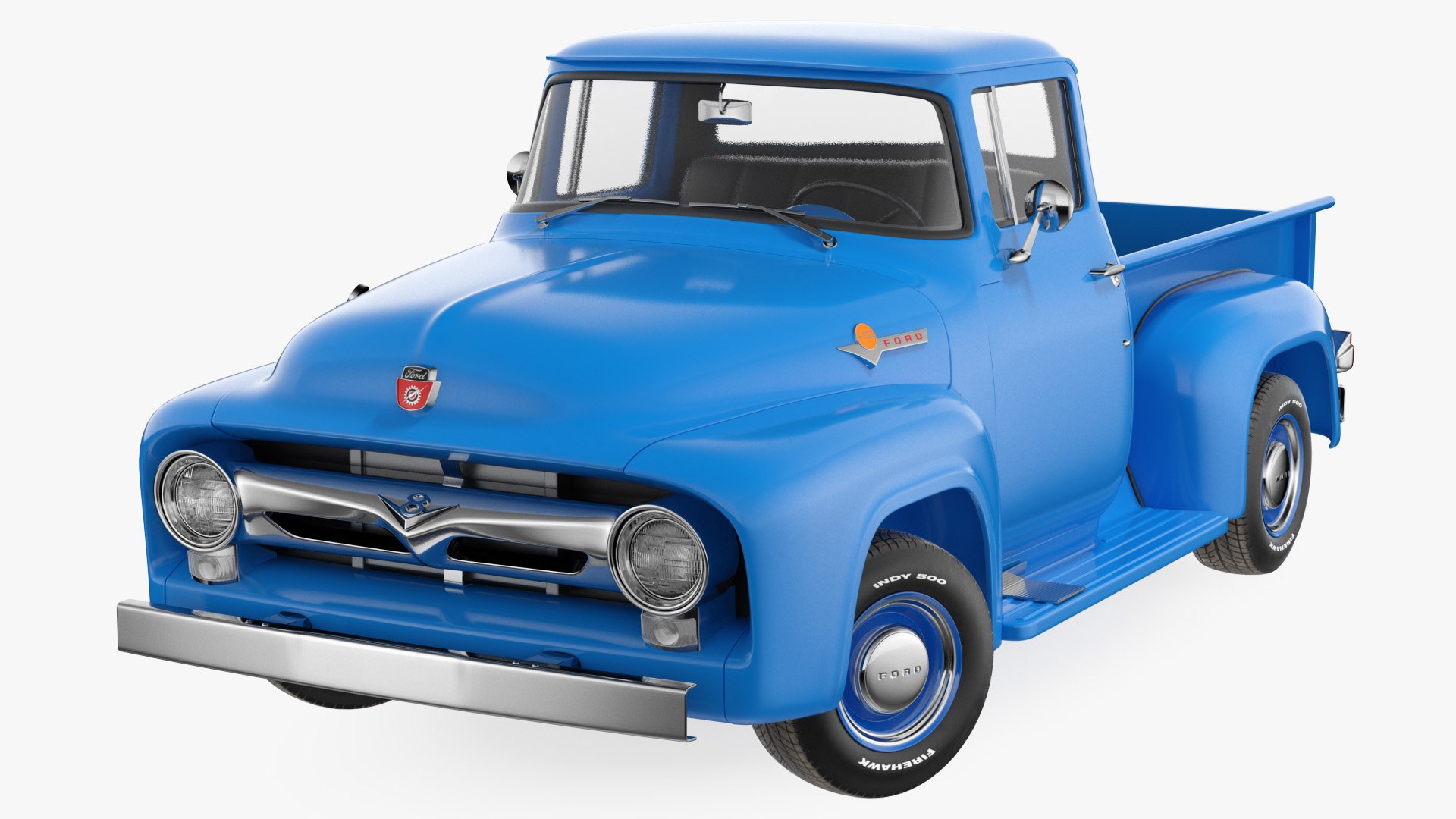 1956 Ford F100 Pickup Truck Rigged 3D model preview