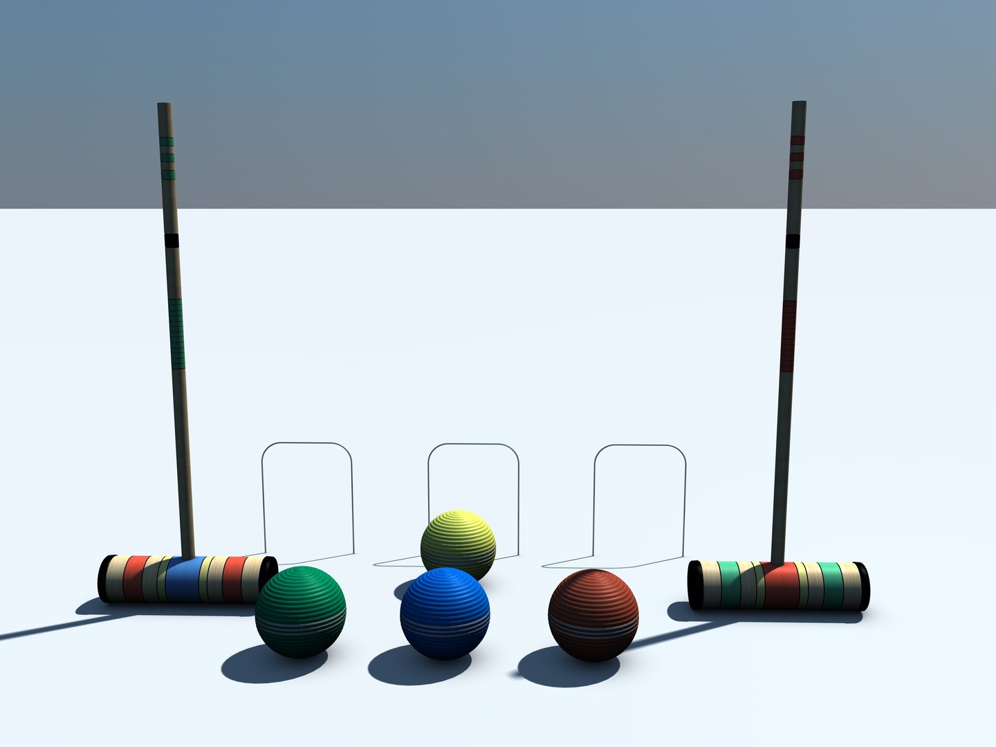 3d Croquet Balls Model