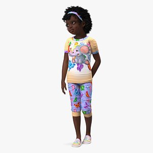 Black Child Girl Home Style 3D