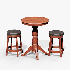 Pub Stool And Table 3D