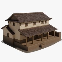 Traditional Nepalese Village House  PBR Game Ready 3D Model