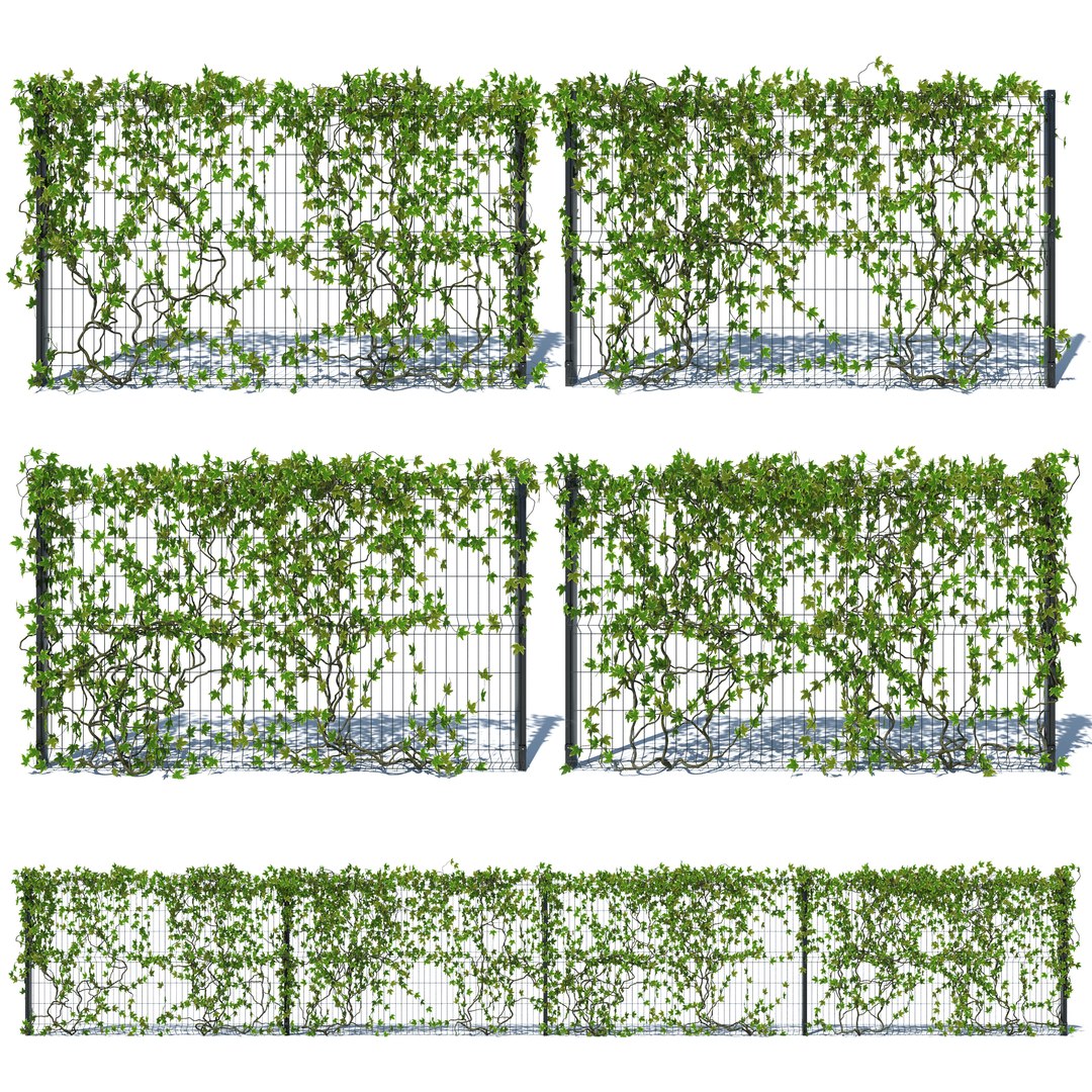 3D Model Metal Fence 3D H 153 With Ivy V1 TurboSquid 1951317