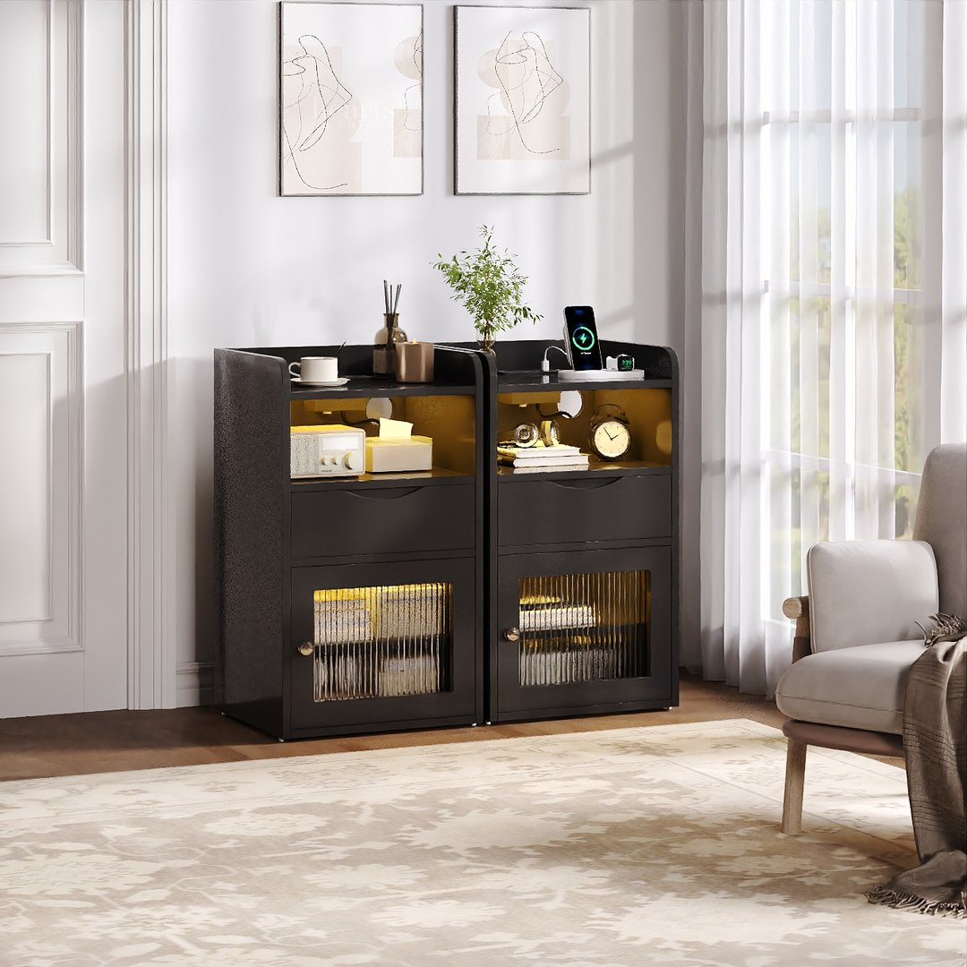 Black LED Nightstand with Drawer  Glass Door Modern Bedroom Side Table 3D model https://p.turbosquid.com/ts-thumb/qD/61L2bh/v2/3/jpg/1791792230/1920x1080/fit_q87/23da6cc33ca718be4b07036f01014158914c593a/3.jpg