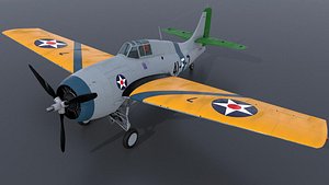3D model f4f-3 wildcat - grumman