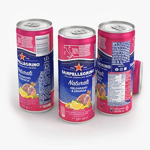 3D model Beverage Can Sanpellegrino Naturali Melograno Arancia 330ml 2024
