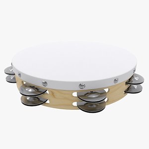 Wooden Tambourine Musical Instrument 3D
