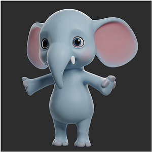 Cartoon Elephant 3D model