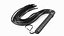 3D Short Whip Folded Black model