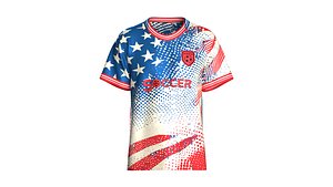 Men USA Flag Stars And Stripes Soccer Jersey 3D model