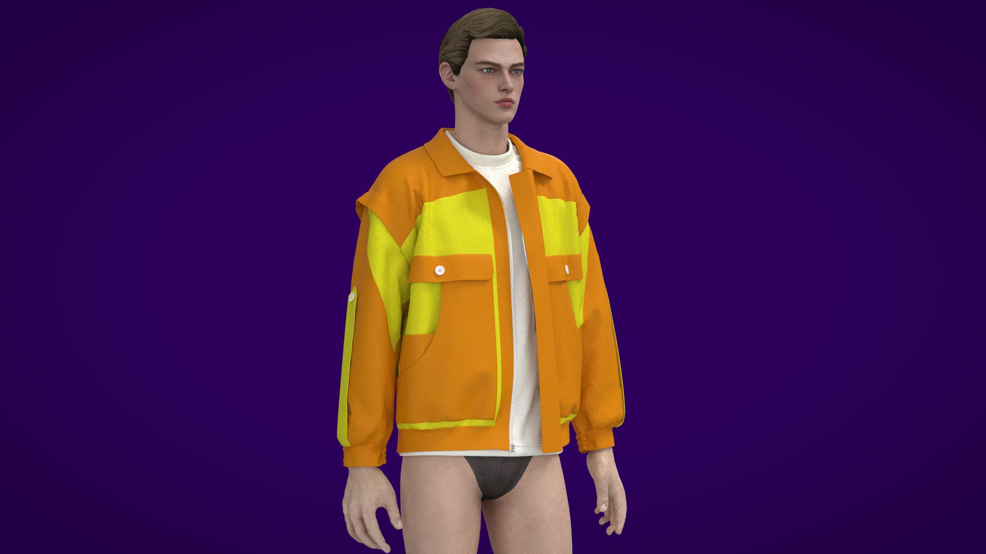 3D Man Jacket With Polo - Marvelouse Designer And CLO Program Model ...