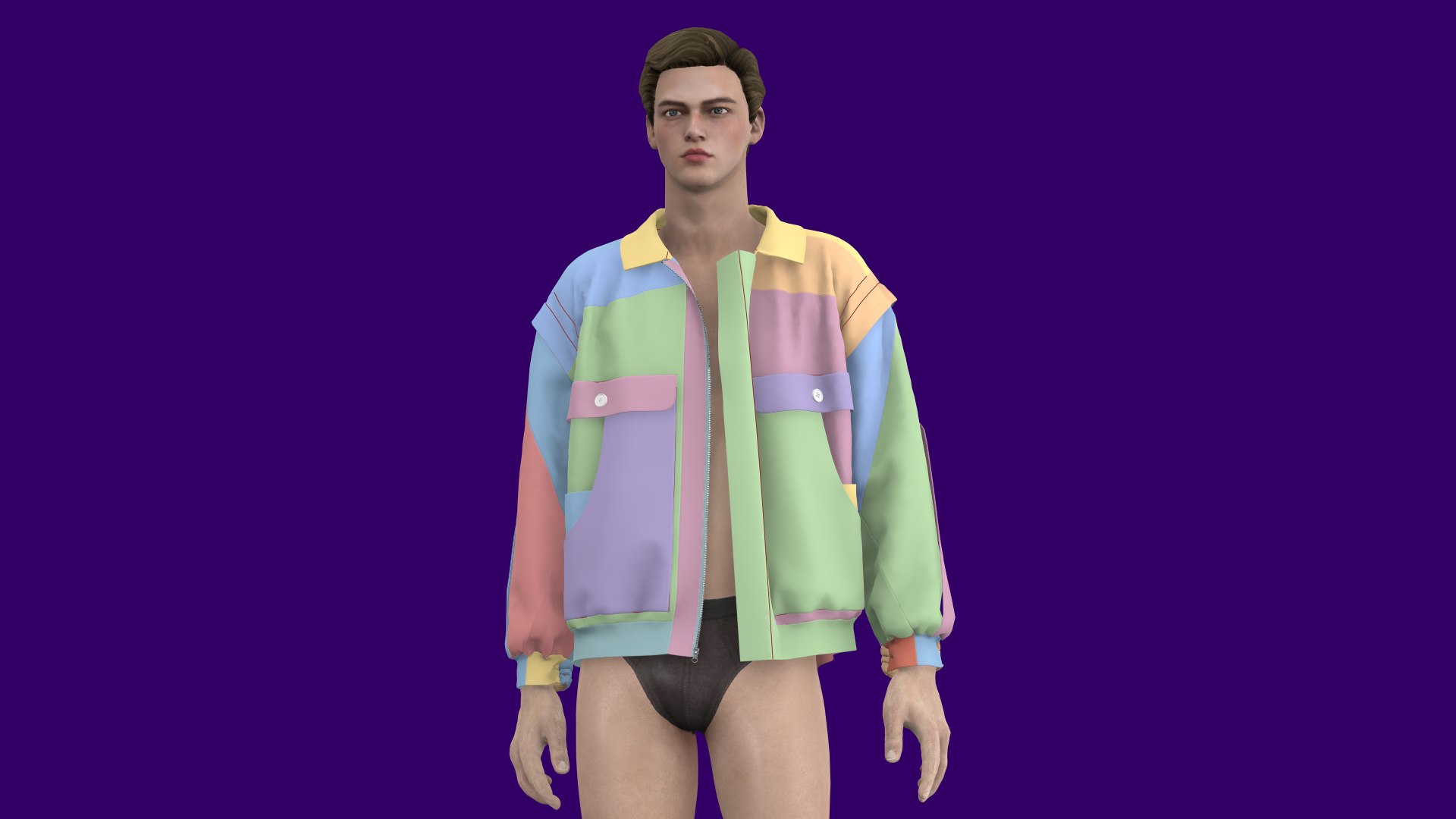3D Man Jacket With Polo - Marvelouse Designer And CLO Program Model ...