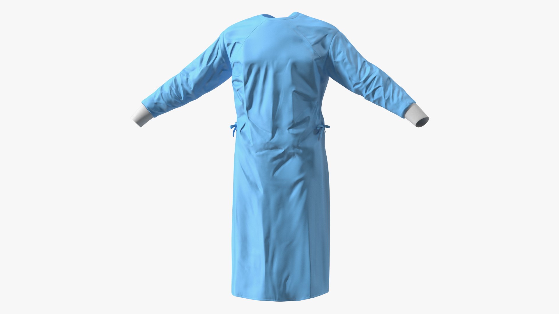 Full Sleeve Blue Cotton Surgeon Gown 3D model preview