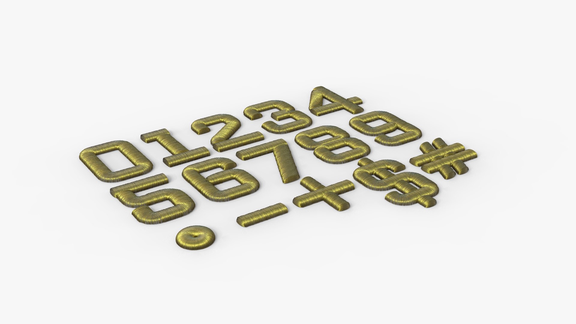 3D Embroided Sewing Numbers - TurboSquid 1851189
