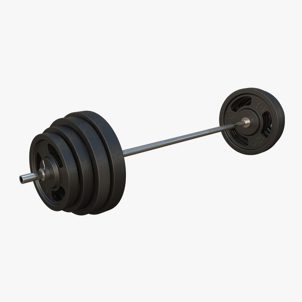 3D barbell plates metallic model