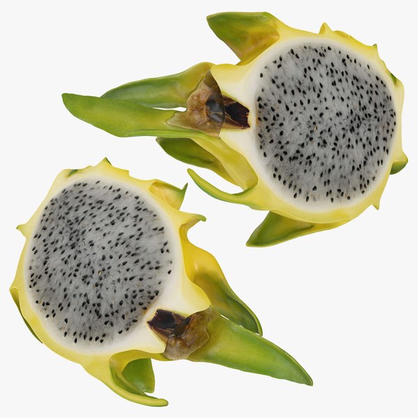 3D model Yellow Dragon Fruit Half Collection