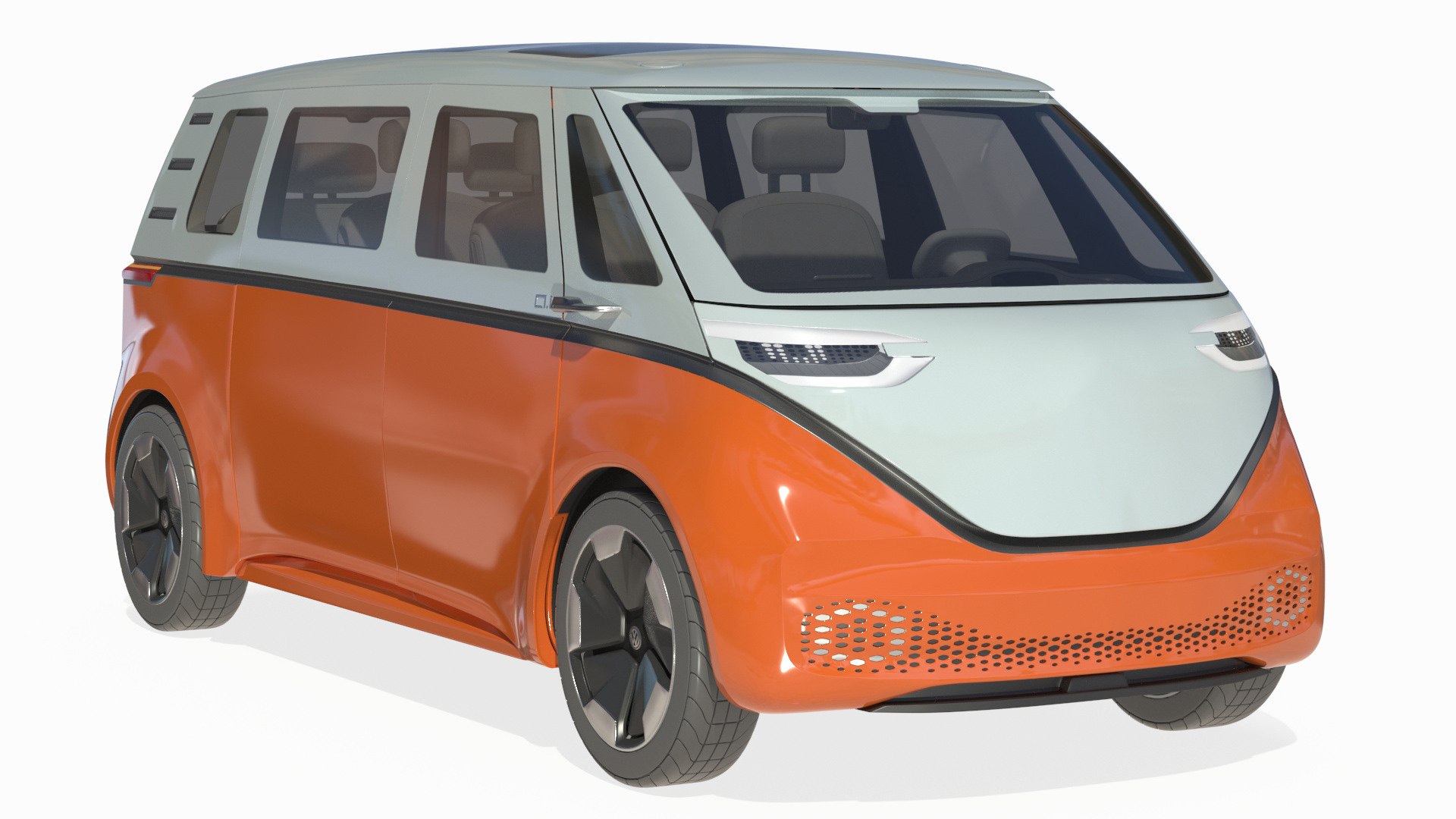Electric Minivan Simplified 3D model preview