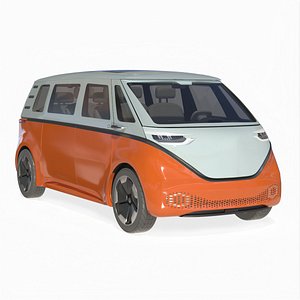 Electric Minivan Simplified 3D model