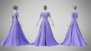 Dress 50 Ube With Design 3D model