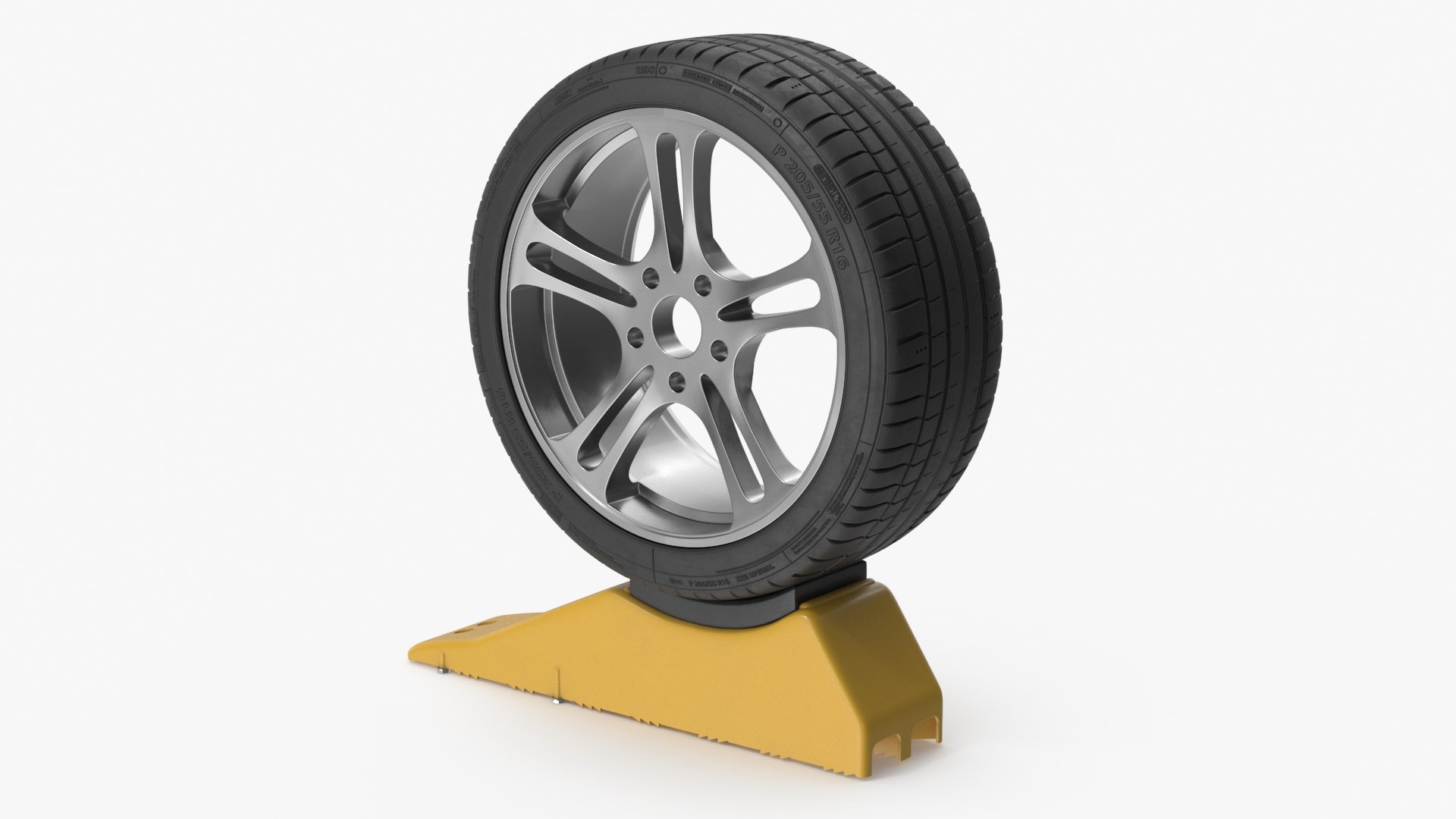Wheel on Tandem Trailer Ramp 3D model preview