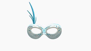 Carnival Mask I10 White Blue - Costume Character Design