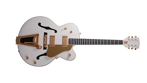 Guitar Gibson Les Paul White and Gold high-poly