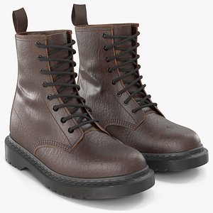 Rocker Lace Up Boots Brown