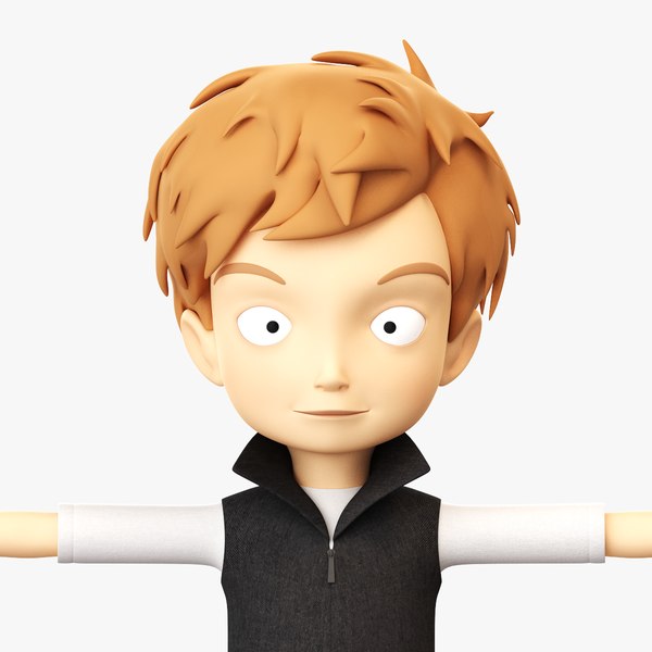 cartoon boy rigged 3d model