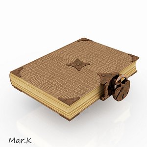 3d model lock old book