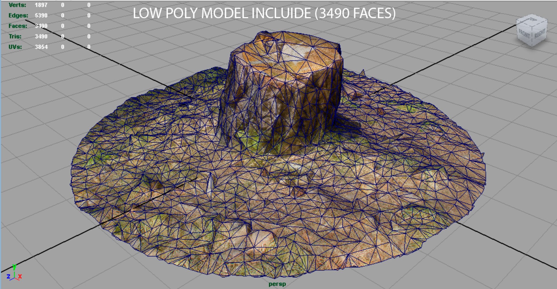 3D realistic tree stump - TurboSquid 1161539
