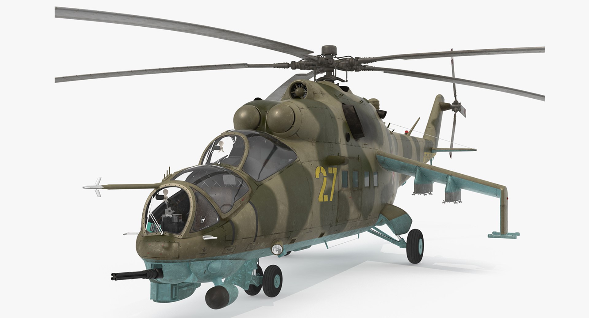 Russian Helicopter Mil Mi-24 3D model preview