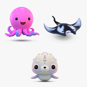 Sea Animals Small Collection 3D