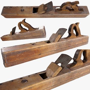 3D model Old Big Wooden Plane