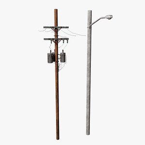 Street Light Poles Bundle Pack 2x1 model