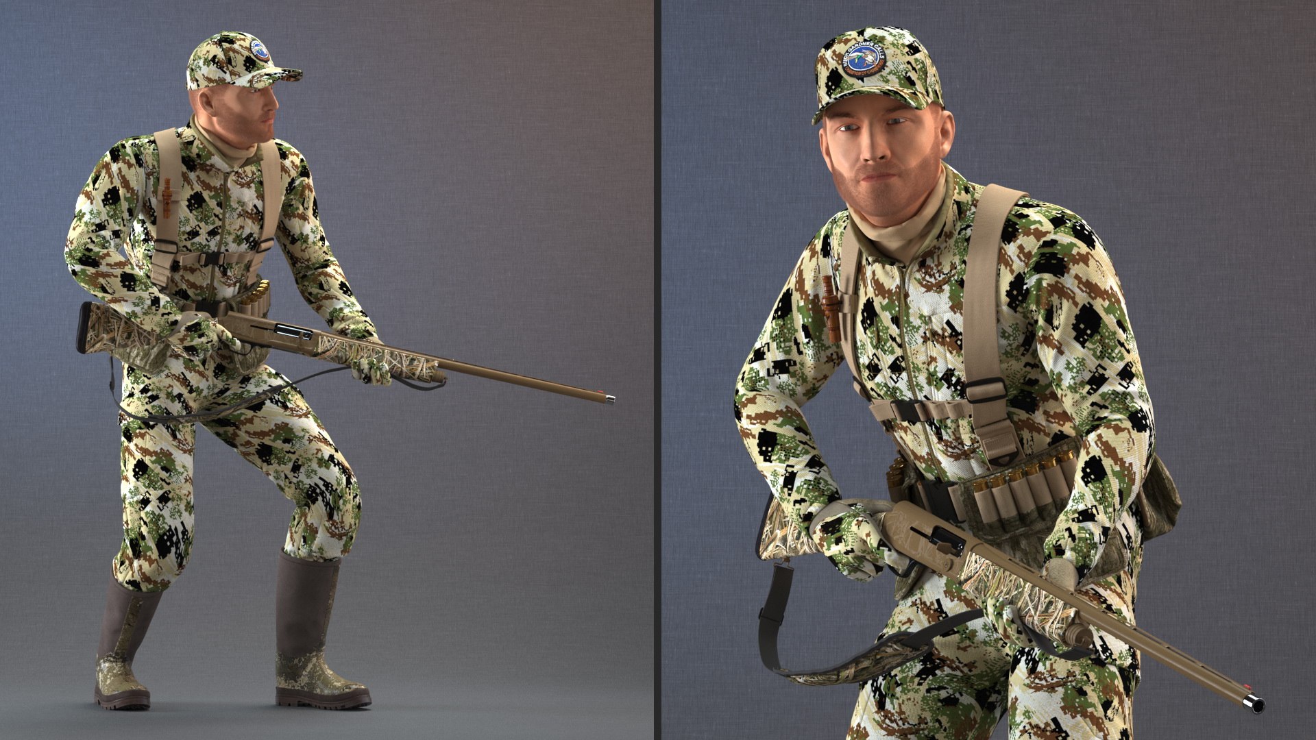 3D Creeping Duck Hunter in Forest Camo Fur https://p.turbosquid.com/ts-thumb/qE/V6QuXt/3a/creepingduckhunterinforestcamofurvray3dmodel010/jpg/1663281488/1920x1080/fit_q87/2f6f88f62305d8fd4e8a0108ce1a89c91dbf8eb0/creepingduckhunterinforestcamofurvray3dmodel010.jpg