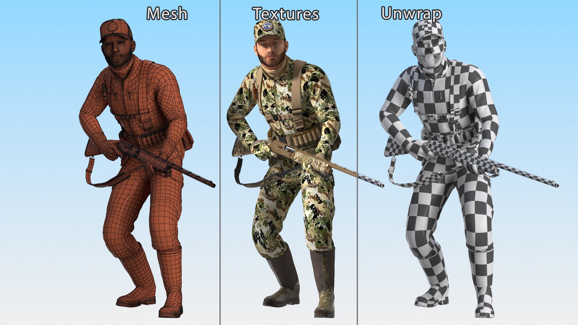 3D Creeping Duck Hunter in Forest Camo Fur https://p.turbosquid.com/ts-thumb/qE/V6QuXt/w2/creepingduckhunterinforestcamofurvray3dmodel017/jpg/1663281513/1920x1080/fit_q87/3dc351a8fea2eb0ac10198368578ce0aac86a428/creepingduckhunterinforestcamofurvray3dmodel017.jpg