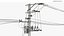Wooden Utility Pole with Transformer Brown Old