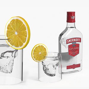 Smirnoff Vodka No21 with Shot and Lemon Slice