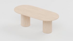 Oval Fluted Pedestal Table