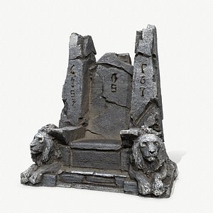 Lion Stone Throne 3D model