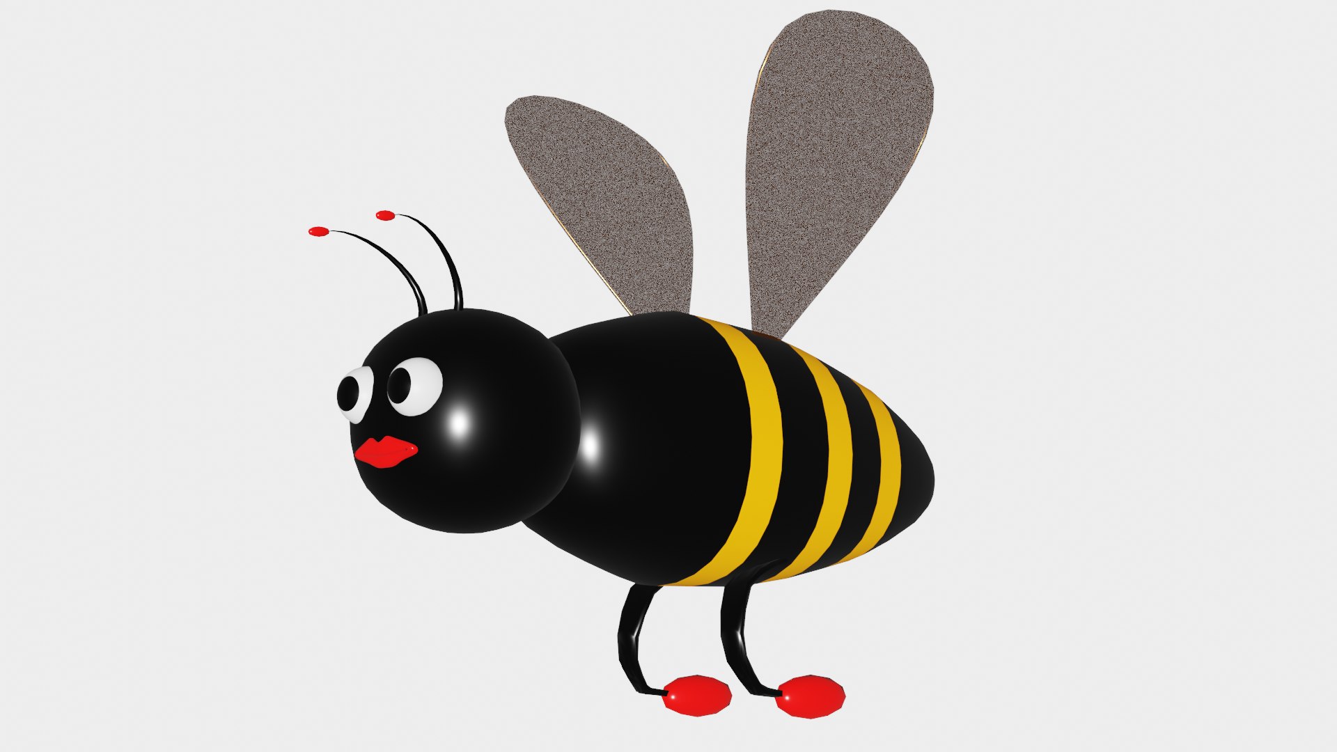 Black Cartoon Bee 3D Model - TurboSquid 2124813