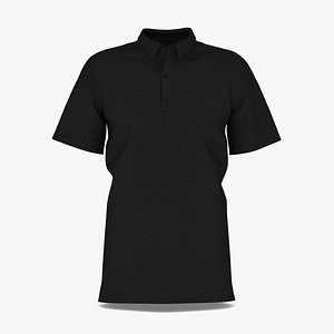 Polo Shirt 01 Black 3D model