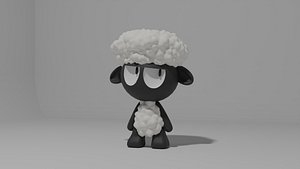 3D Cute Sheep Cartoon Character 3D Printable Figure