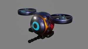 Sci-Fi Drone - Low Poly - Game Ready - PBR 3D model