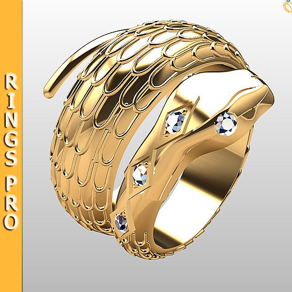 3d ring gold fashion model