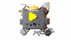 3D model pixel logo 8bits