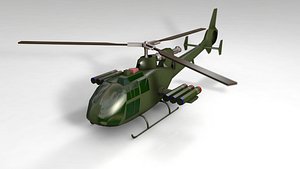 3D model military gazelle helicopter