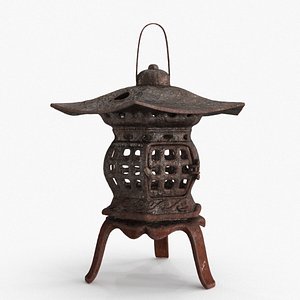 Japanese Antique Metal Lantern 3D model